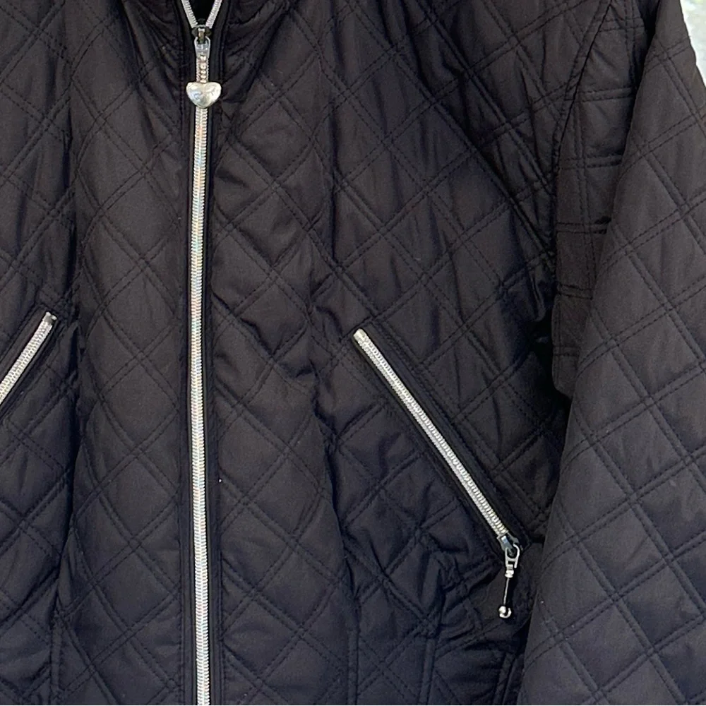 VTG Obermeyer Cropped Winter Coat Jacket Womens 8 Black Quilted Moto
